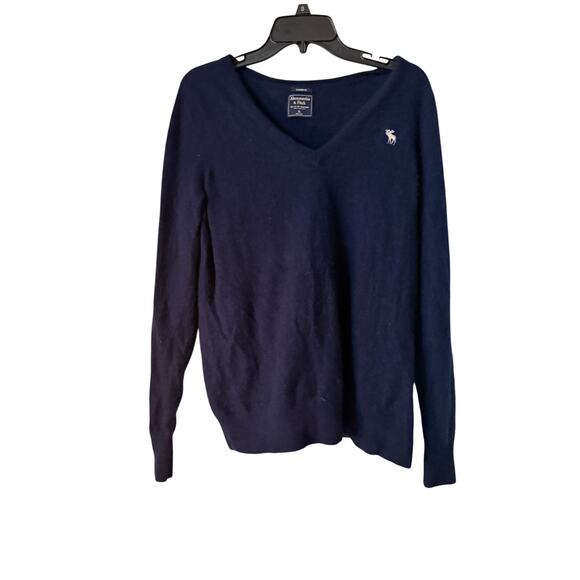 Abercrombie & Fitch Sweaters - Abercrombie and Fitch Women's Size XL 100% Cashmere Navy Sweater